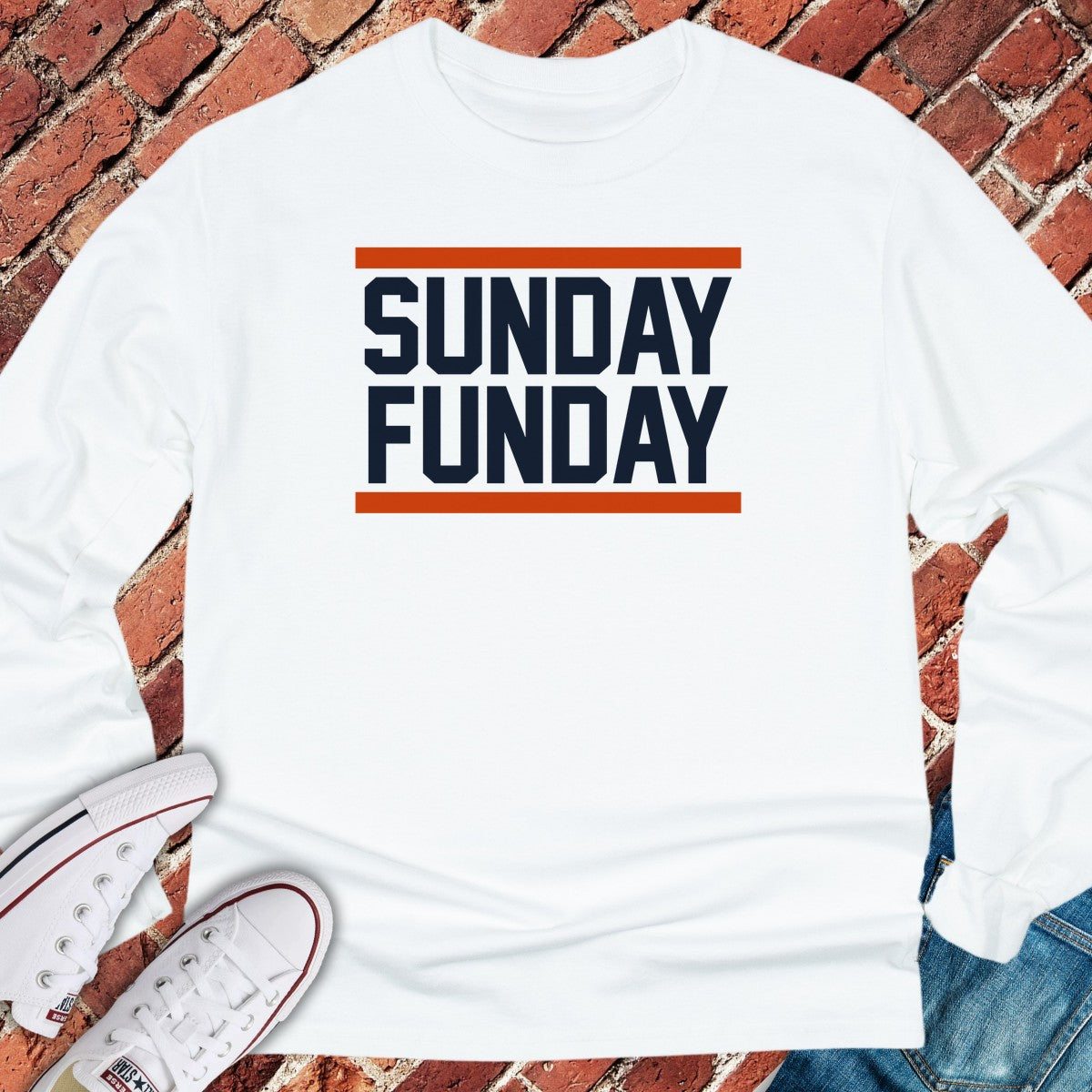 Chicago Sunday Funday Long Sleeve - White