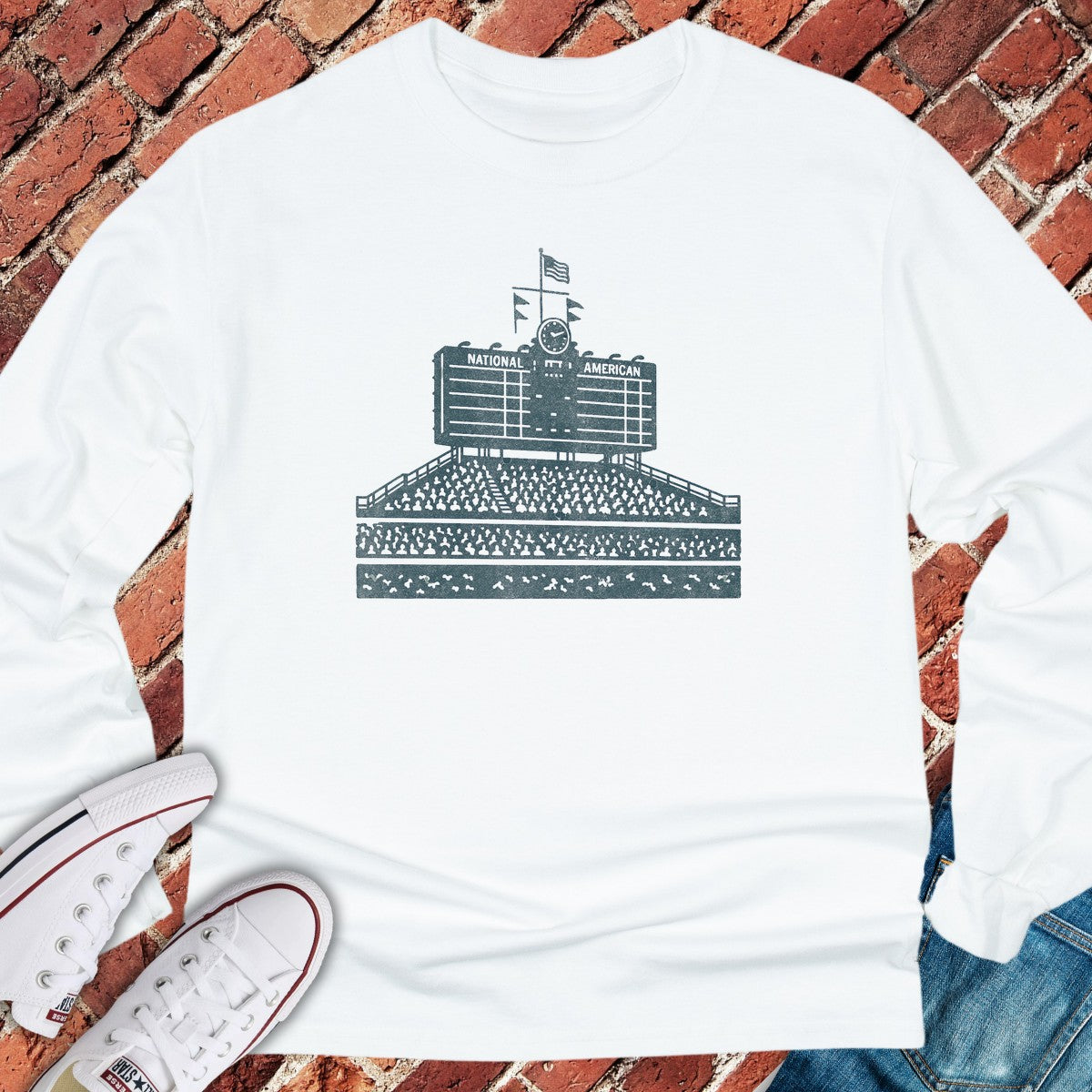 Wrigley Scoreboard Long Sleeve - White