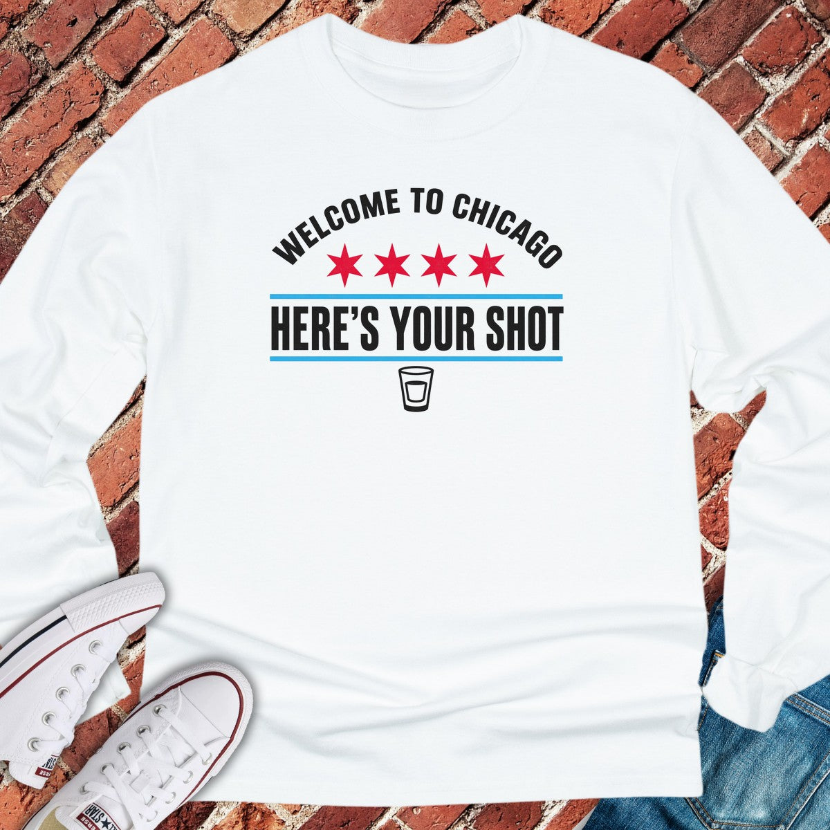 Welcome Shot Long Sleeve - White