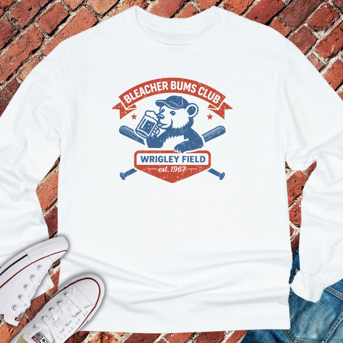 Bleacher Bums Long Sleeve - White