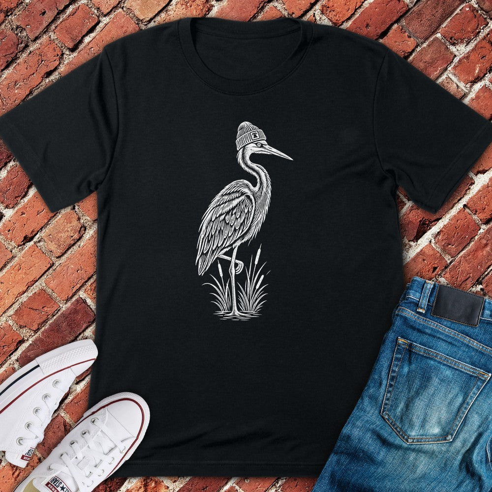 Beanie Heron T-Shirt - Black