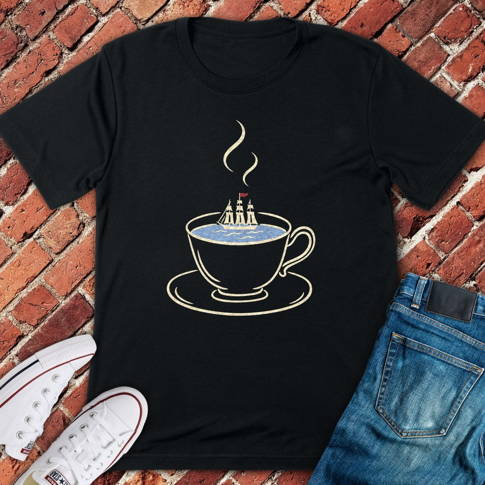 Harbor Teacup T-Shirt - Black