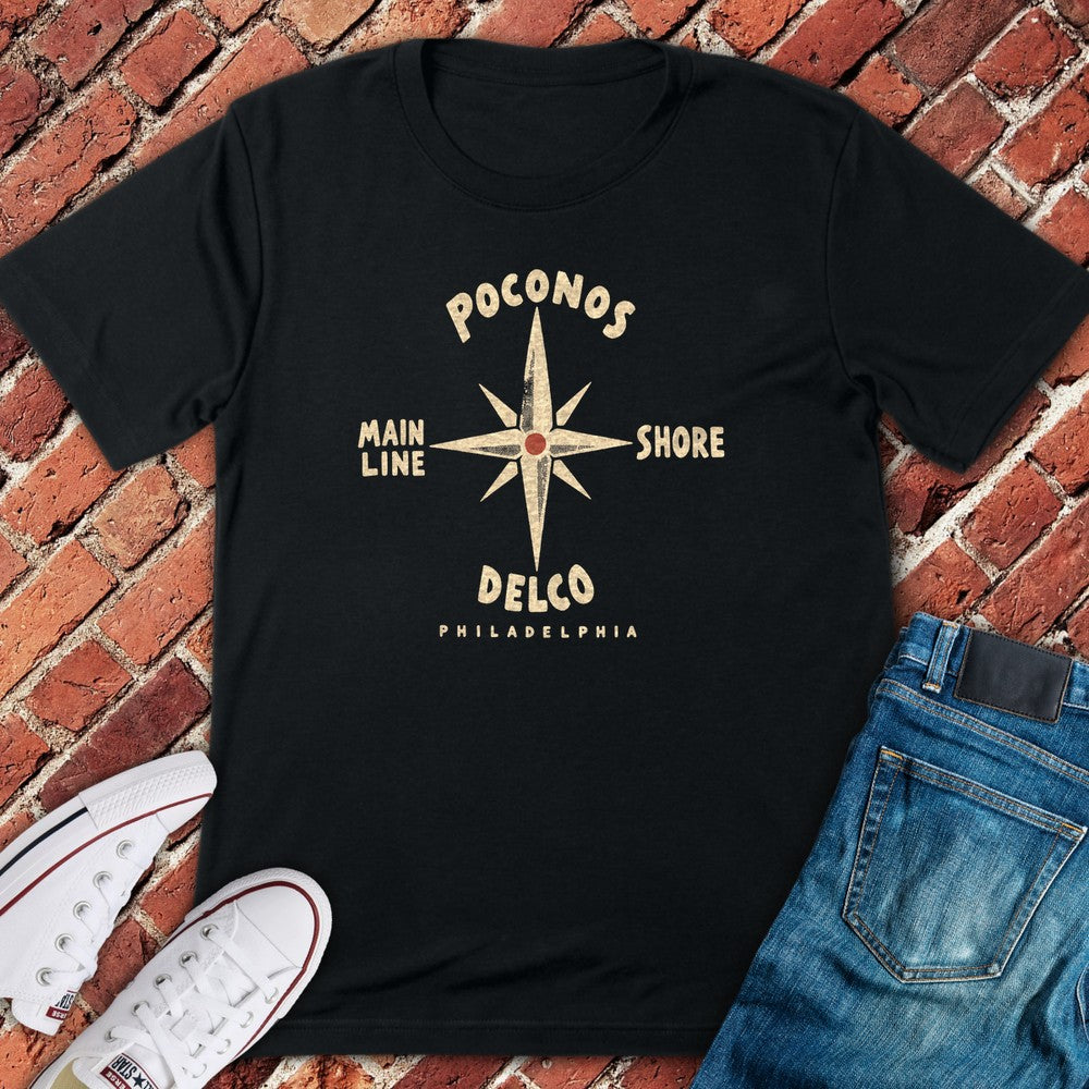 Philly Compass T-Shirt - Black