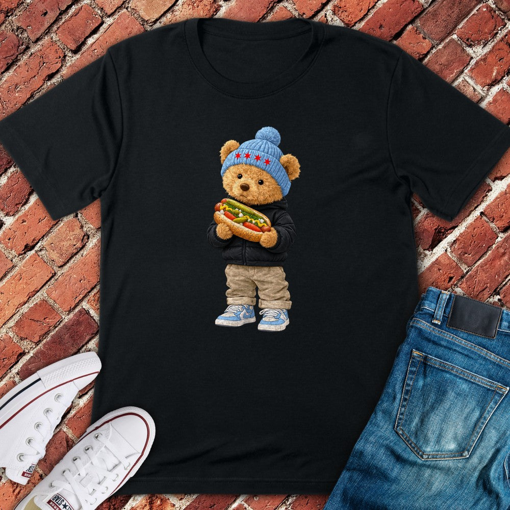 Hotdog Teddy T-Shirt - Black
