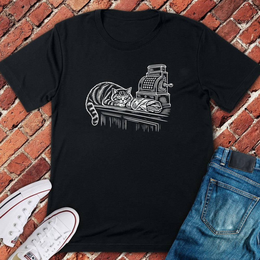 Deli Cat T-Shirt - Black