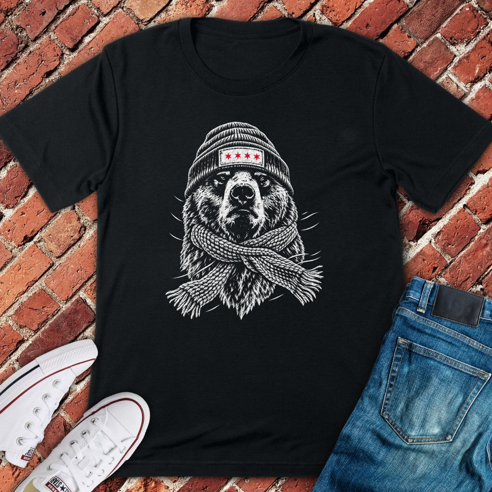 Scarf Bear T-Shirt - Black