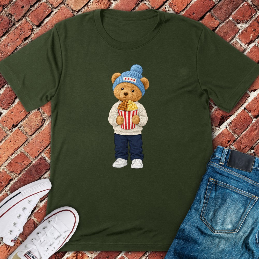 Popcorn Teddy T-Shirt - Military Green