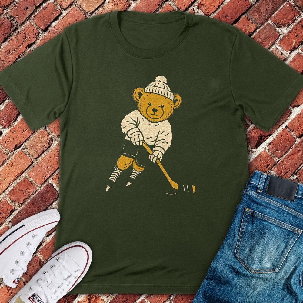 Skating Bear T-Shirt - Military Green