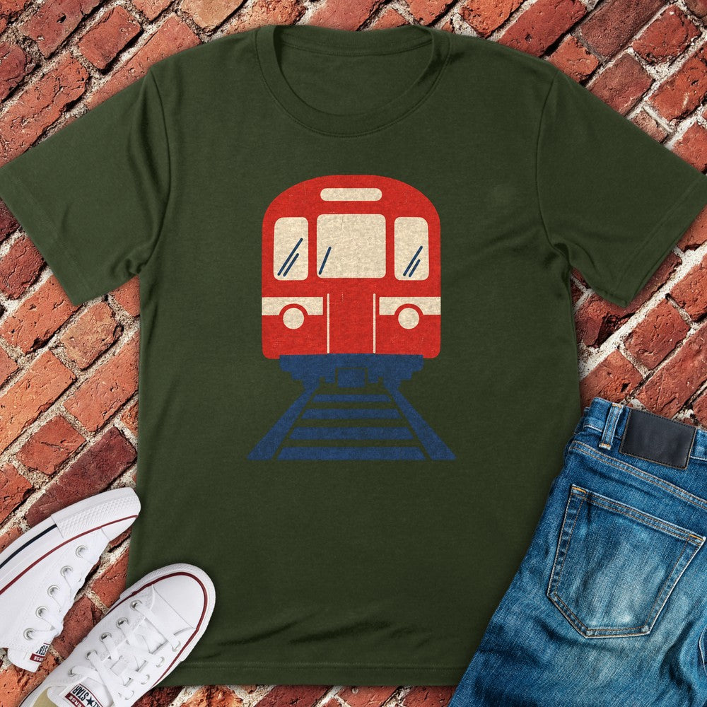 Red Line T-Shirt - Military Green