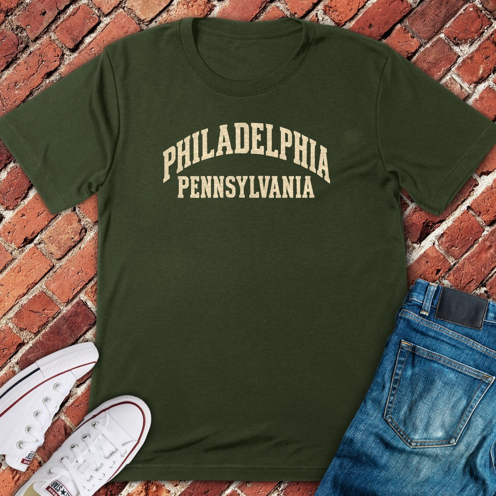 Arched Philadelphia T-Shirt - Military Green