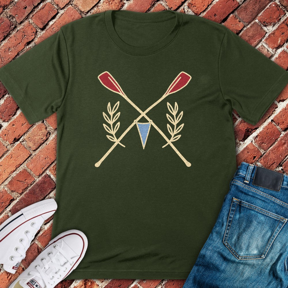 Crossed Oars T-Shirt - Military Green