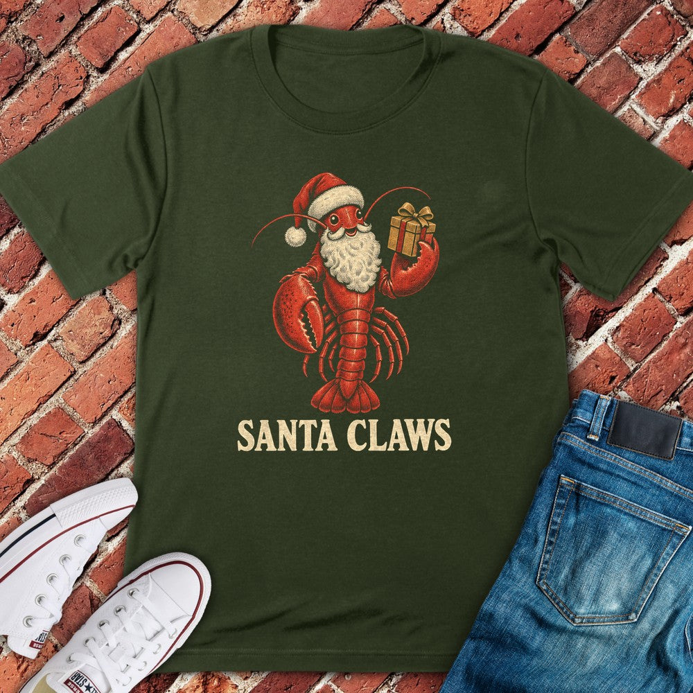 Santa Claws T-Shirt - Military Green