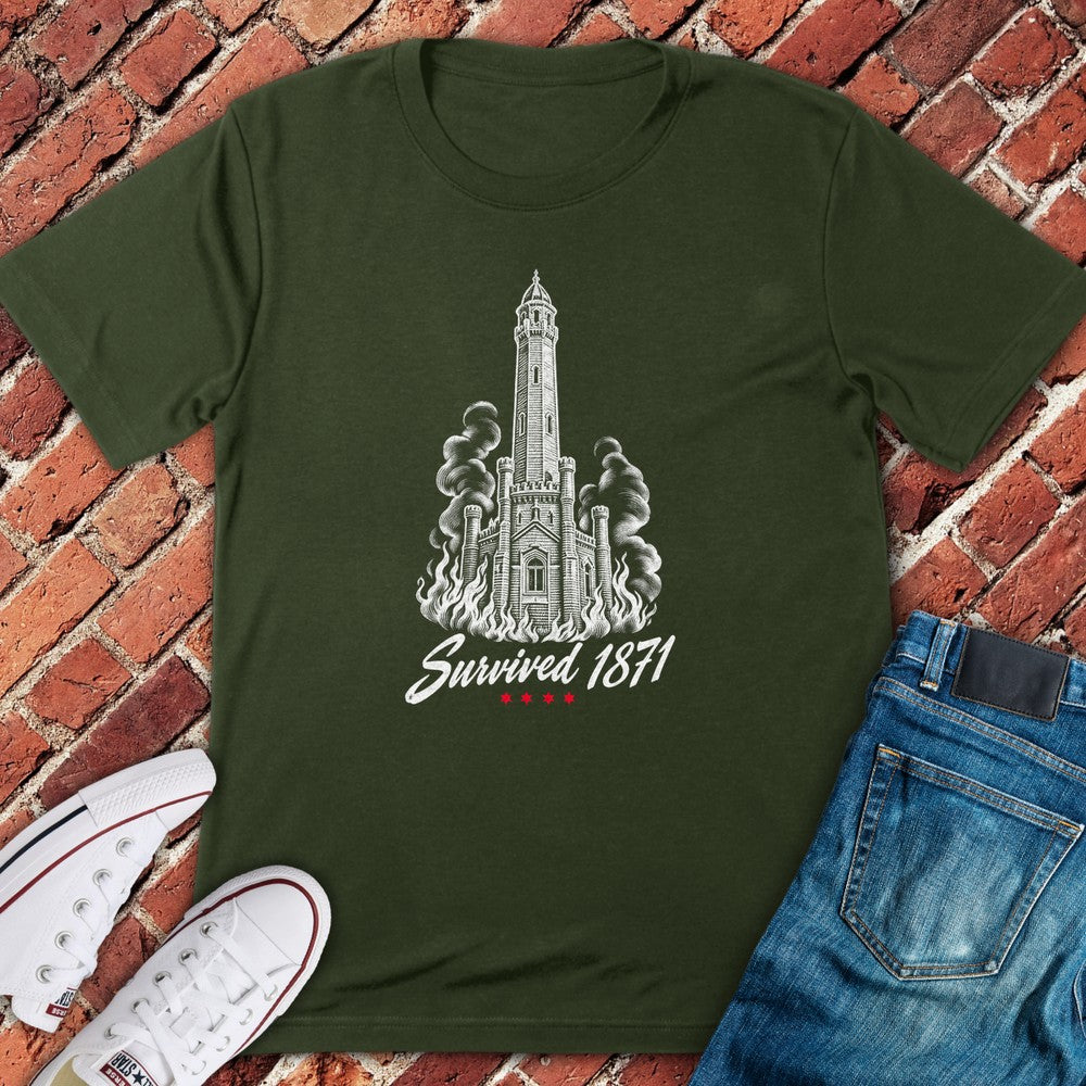 Survived 1871 T-Shirt - Military Green