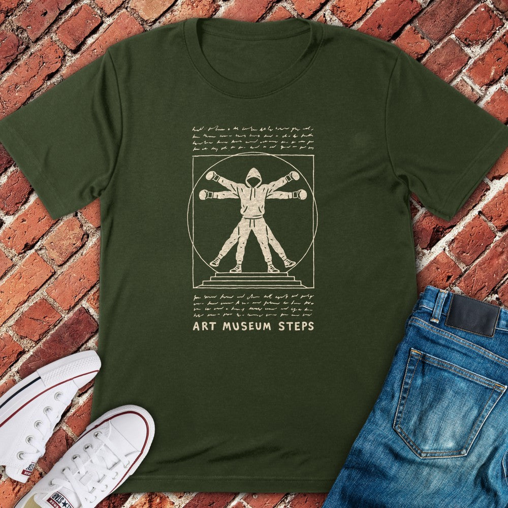 Vitruvian Boxer T-Shirt - Military Green