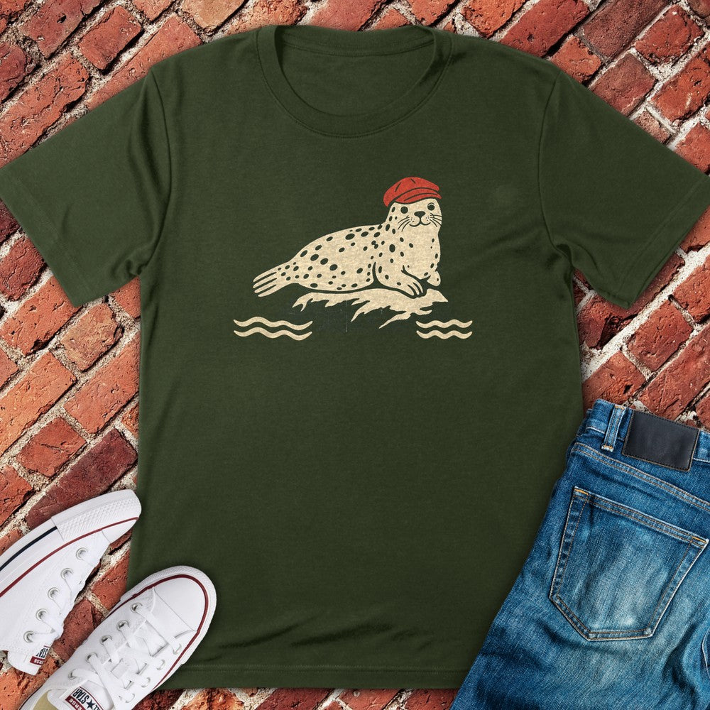 Harbor Seal T-Shirt - Military Green