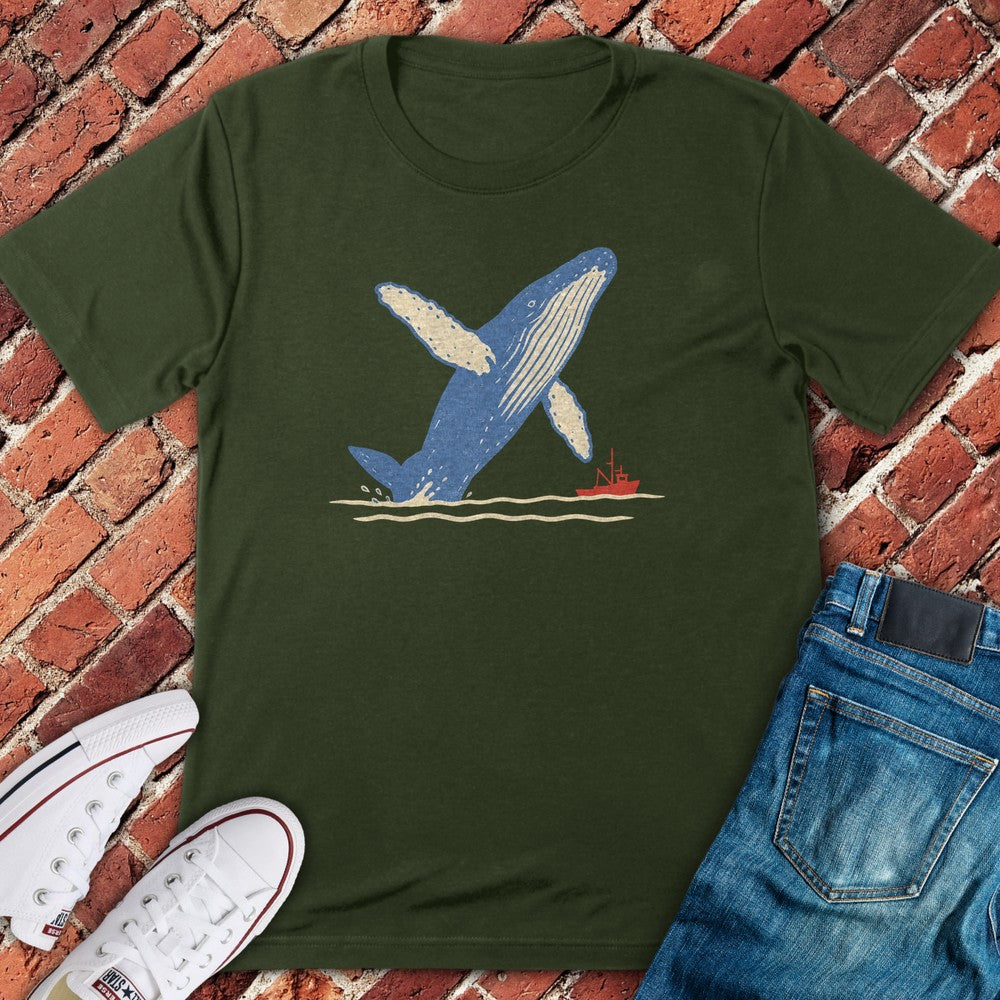 Whale Watch T-Shirt - Military Green
