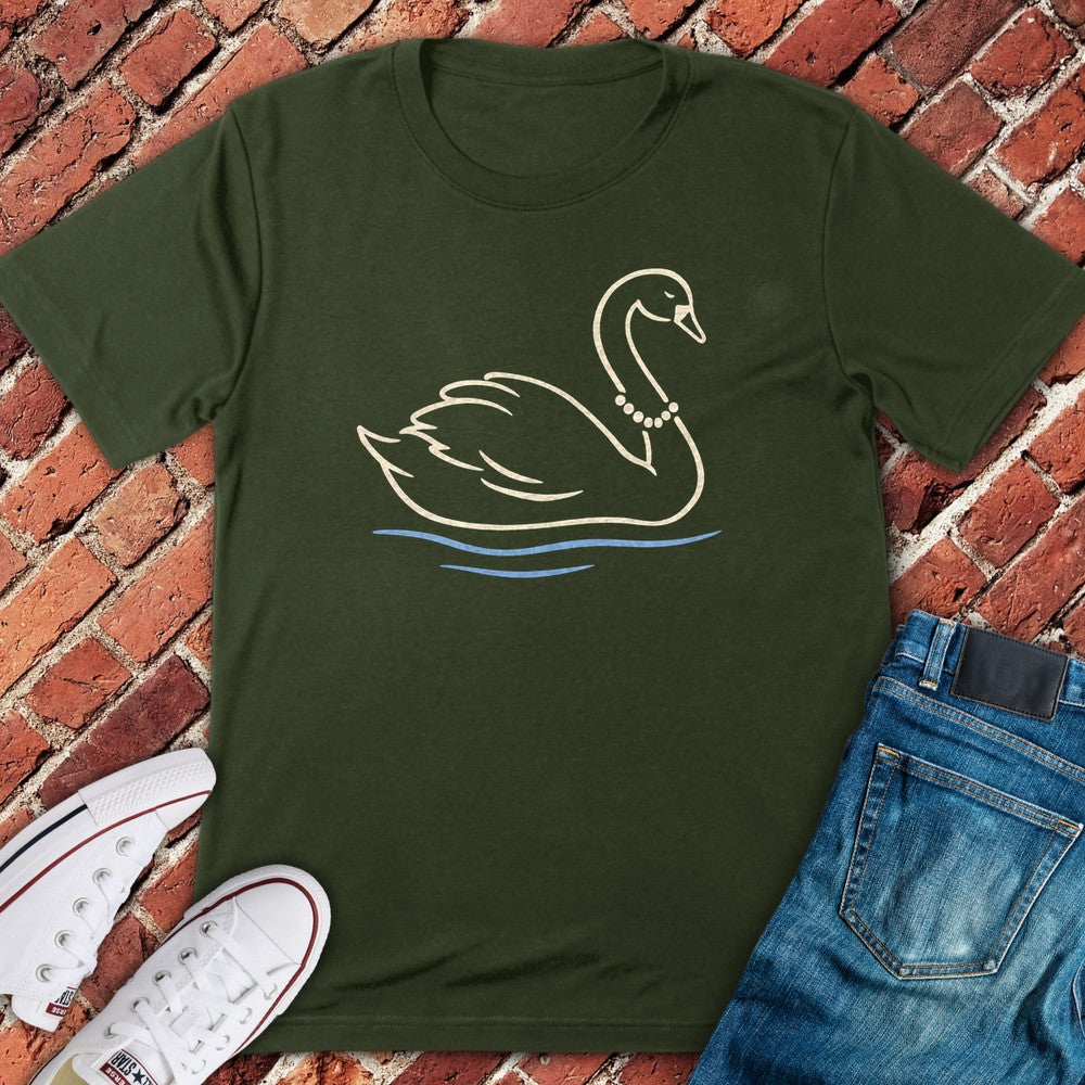 Pearl Swan T-Shirt - Military Green