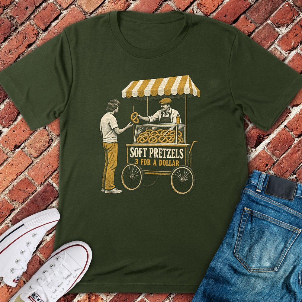 Pretzel Cart T-Shirt - Military Green