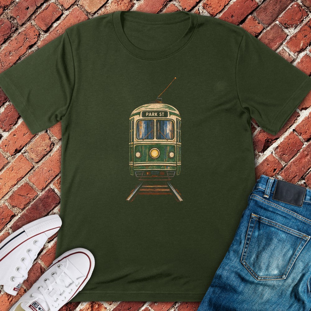 Trolley Front T-Shirt - Military Green