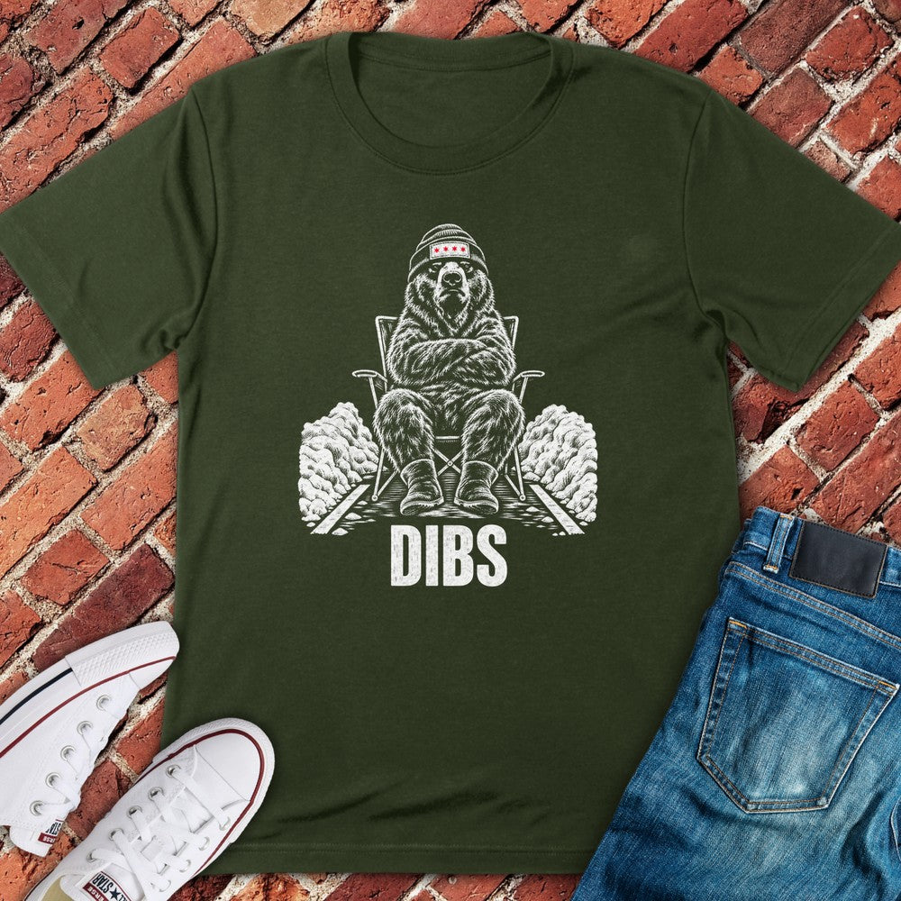 Dibs Bear T-Shirt - Military Green