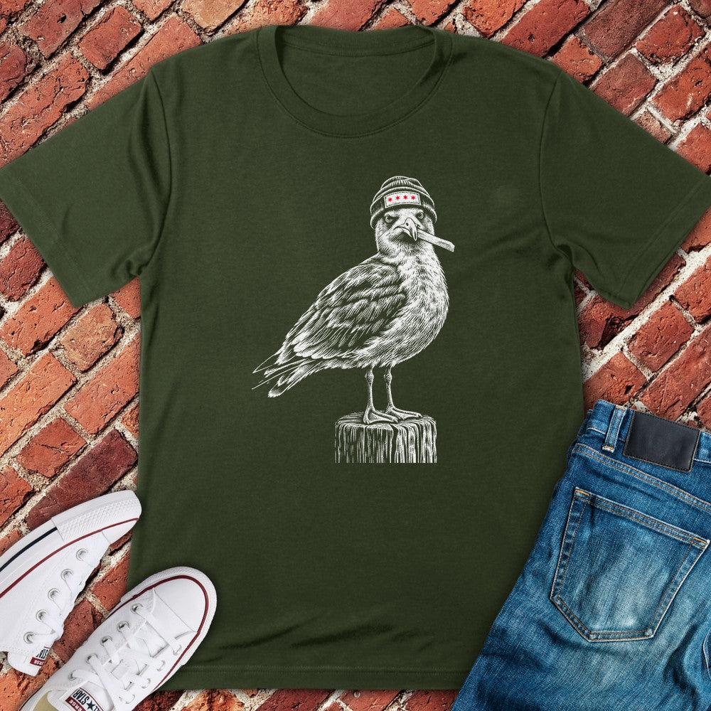 Beanie Gull T-Shirt - Military Green