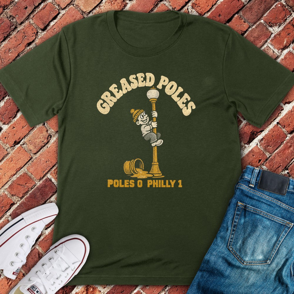 Greased Poles T-Shirt - Military Green