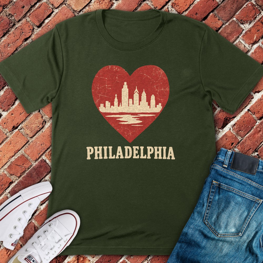 Skyline Heart T-Shirt - Military Green
