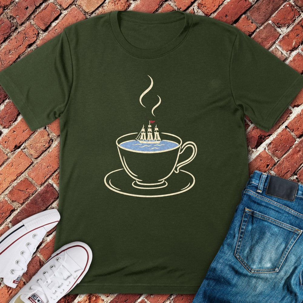 Harbor Teacup T-Shirt - Military Green