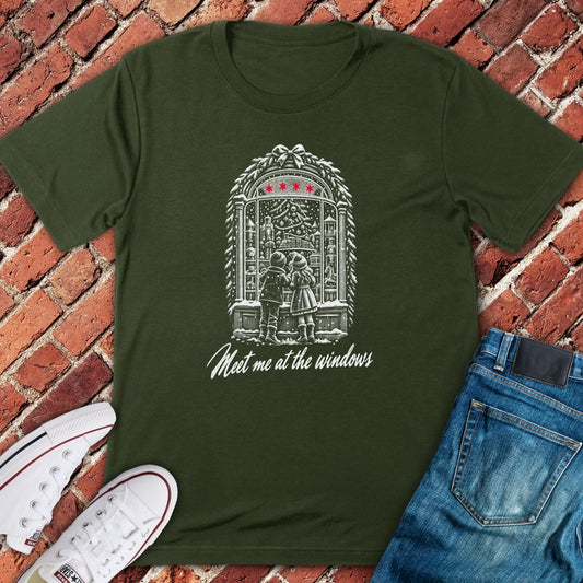 Holiday Windows T-Shirt - Military Green
