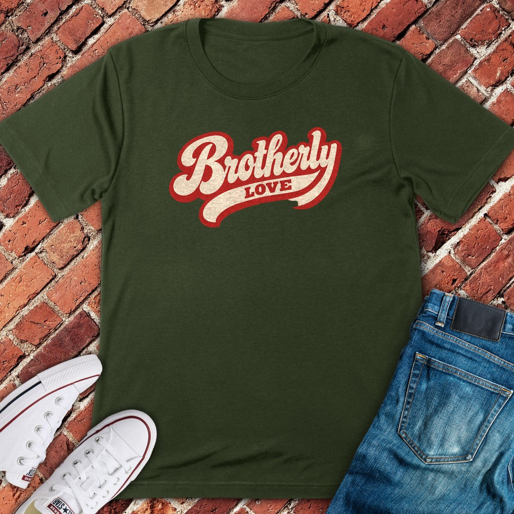 Brotherly Script T-Shirt - Military Green