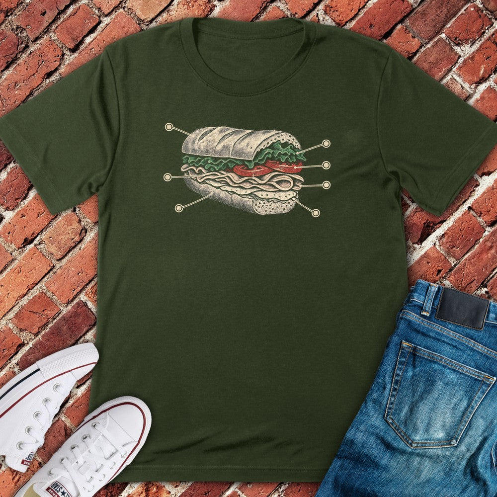 Hoagie Anatomy T-Shirt - Military Green