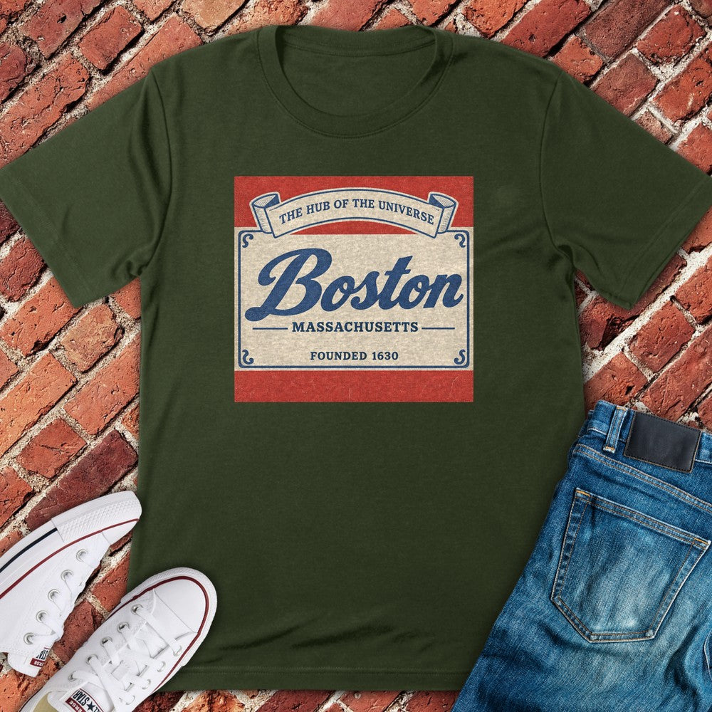 Boston Label T-Shirt - Military Green