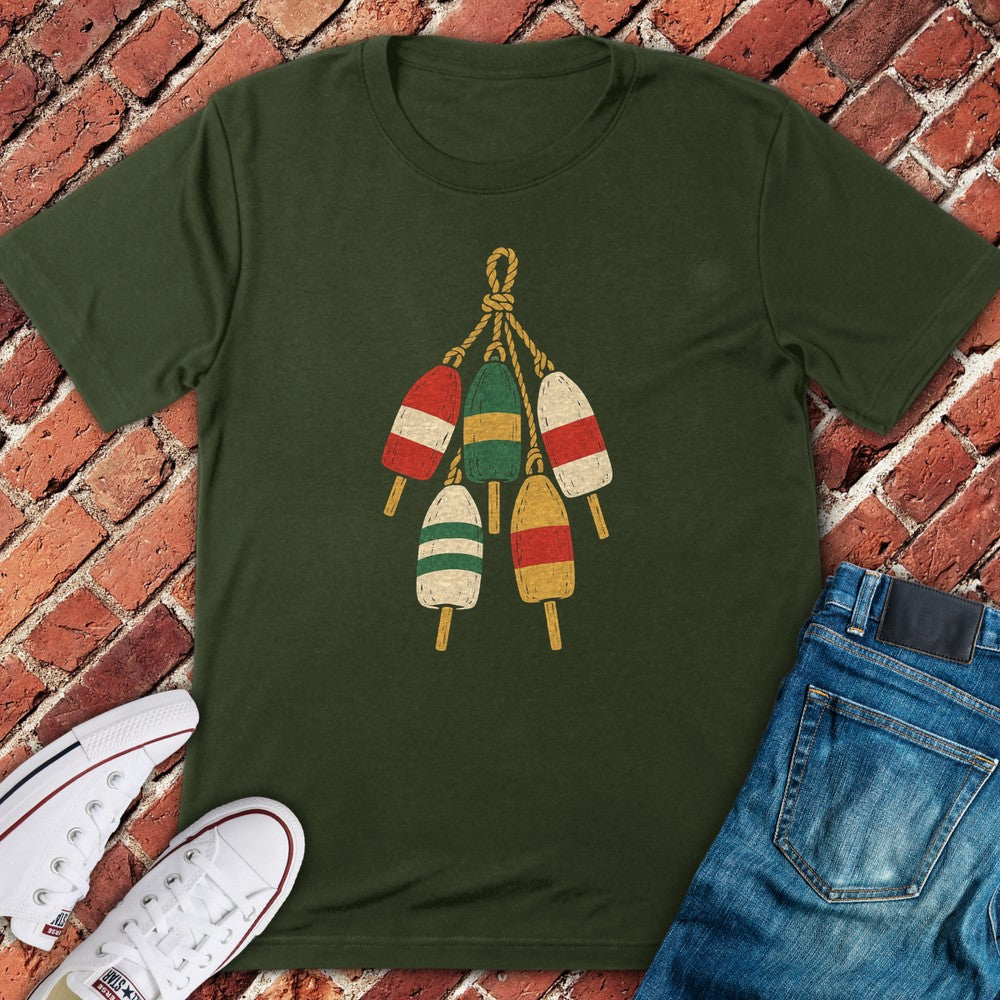 Lobster Buoys T-Shirt - Military Green