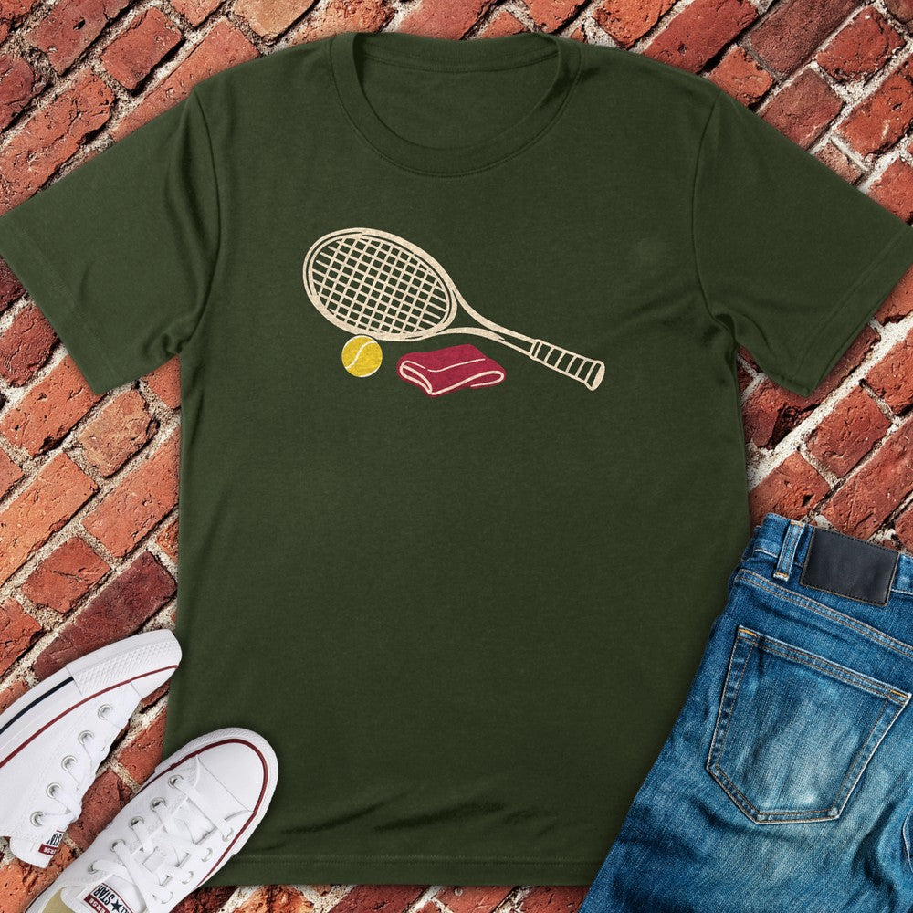 Wooden Racket T-Shirt - Military Green