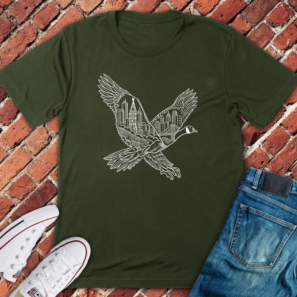 Skyline Goose T-Shirt - Military Green