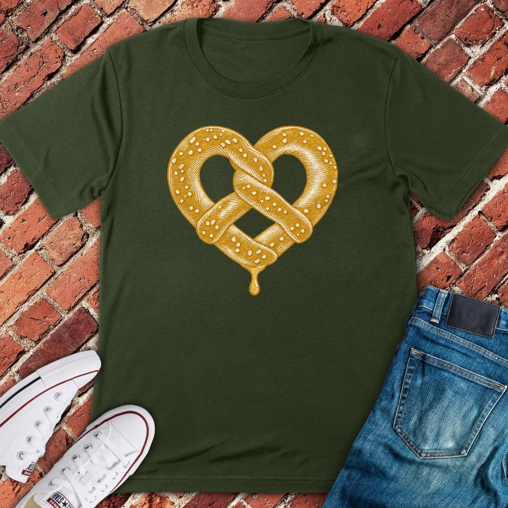 Pretzel Heart T-Shirt - Military Green