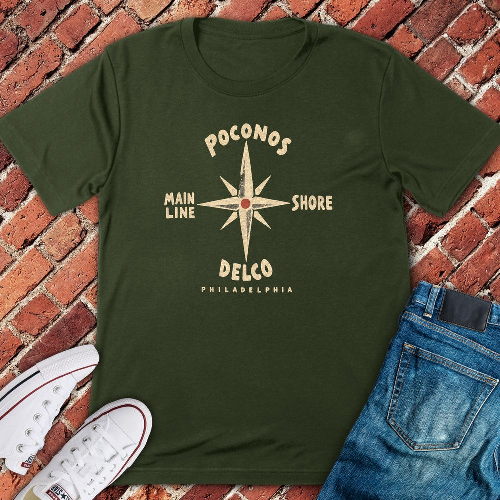 Philly Compass T-Shirt - Military Green