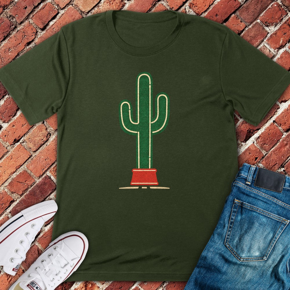 Neon Cactus T-Shirt - Military Green