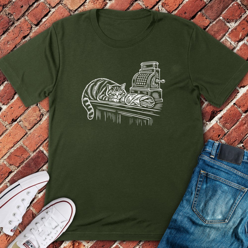 Deli Cat T-Shirt - Military Green