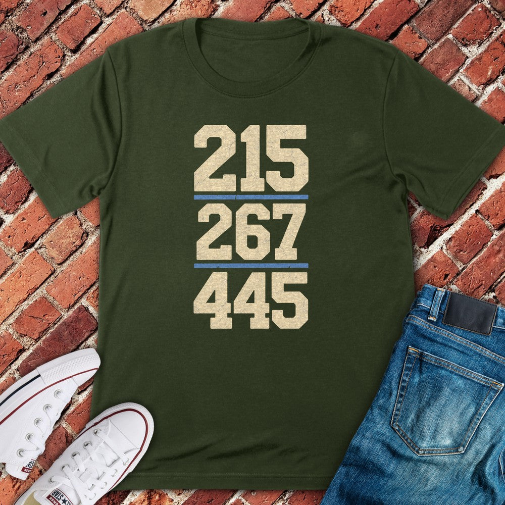 Area Codes T-Shirt - Military Green