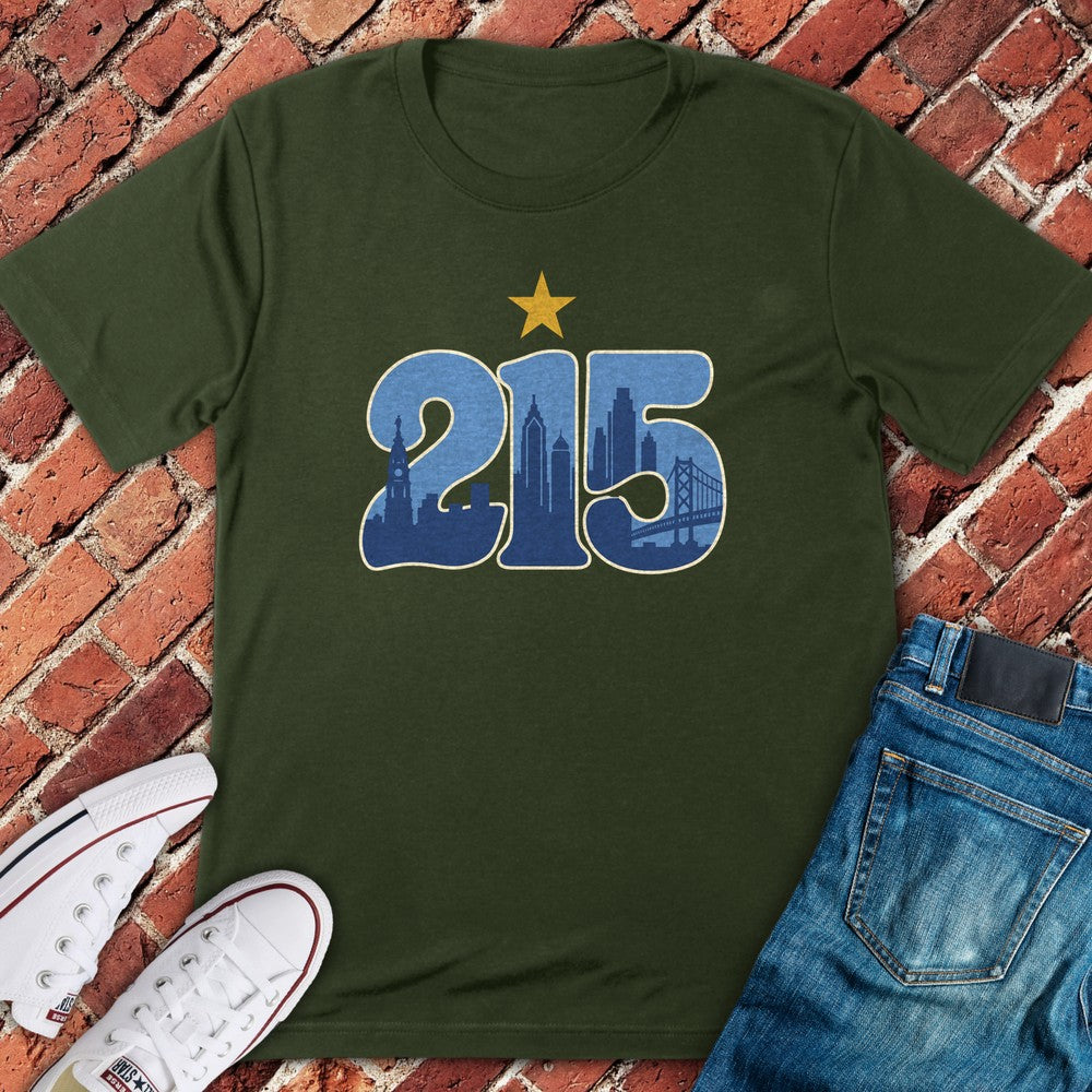 Skyline Numbers T-Shirt - Military Green