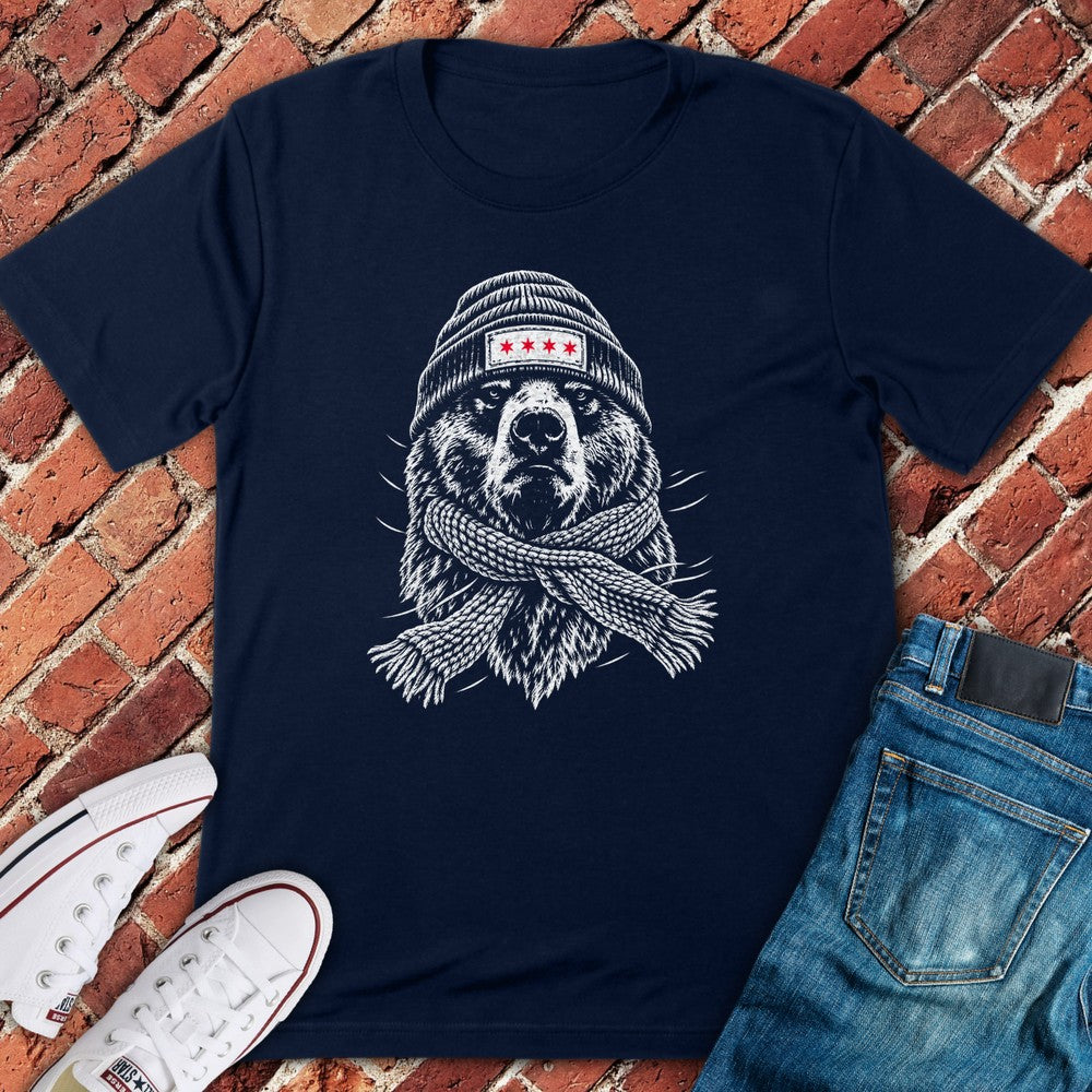 Scarf Bear T-Shirt - Navy