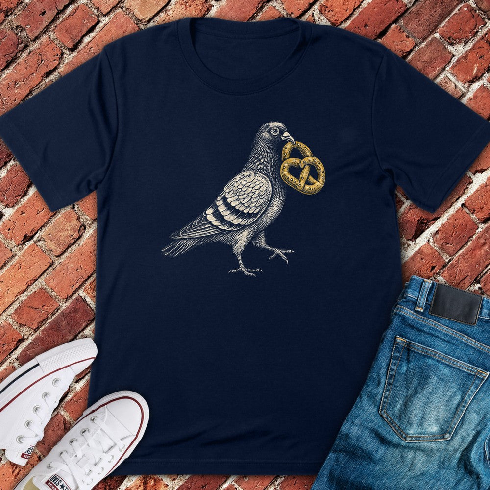 Pretzel Pigeon T-Shirt - Navy