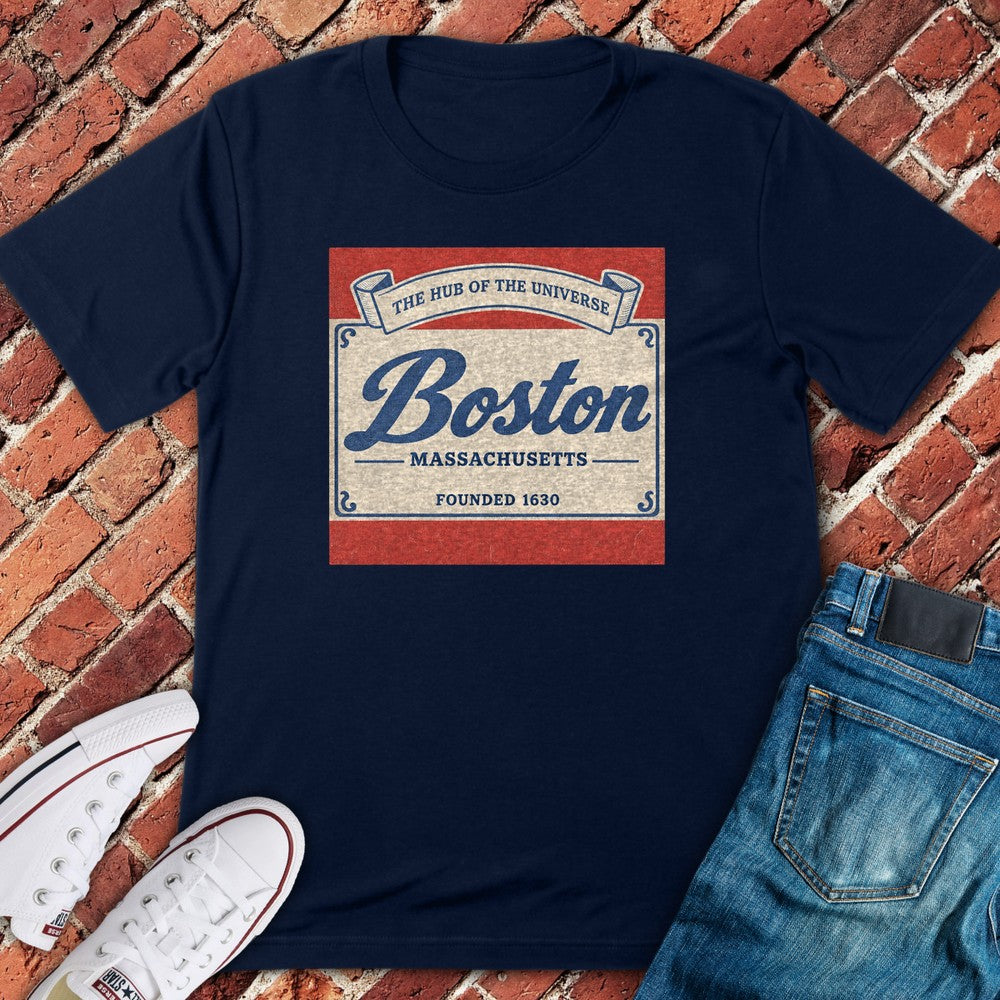 Boston Label T-Shirt - Navy