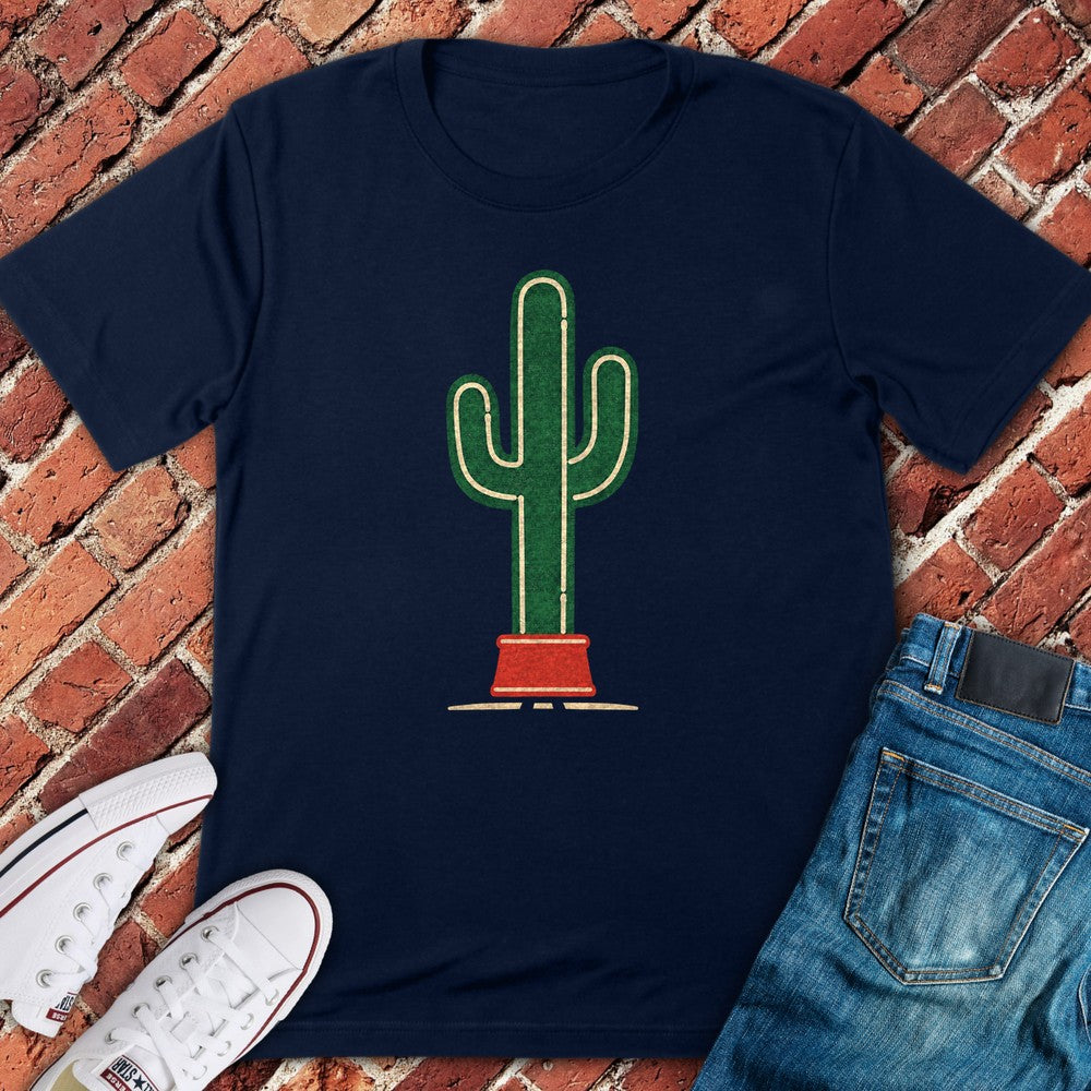 Neon Cactus T-Shirt - Navy