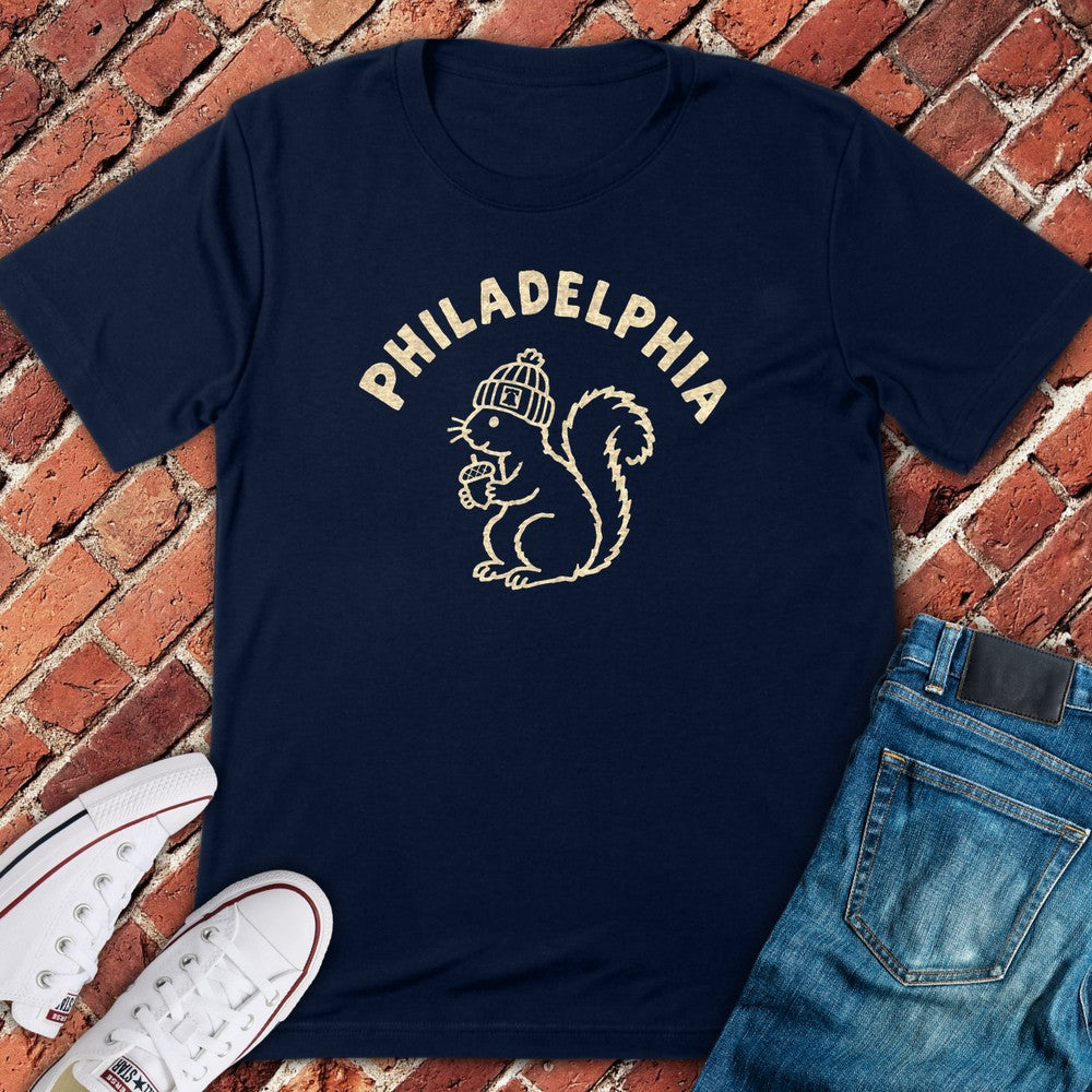 Acorn Squirrel T-Shirt - Navy