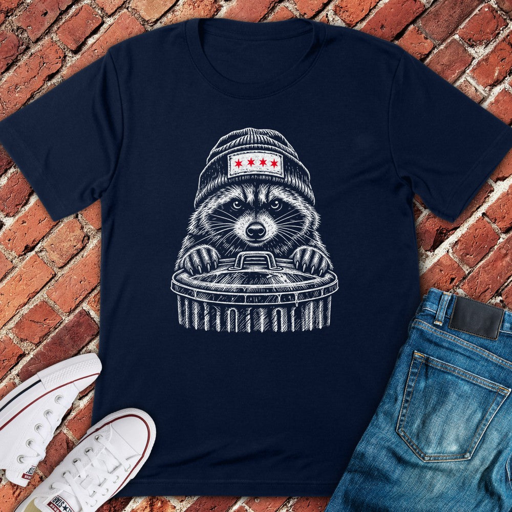 Beanie Raccoon T-Shirt - Navy