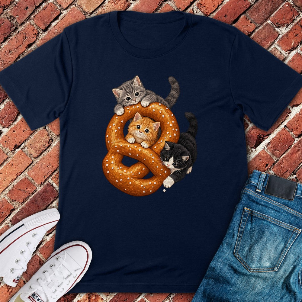 Pretzel Cats T-Shirt - Navy