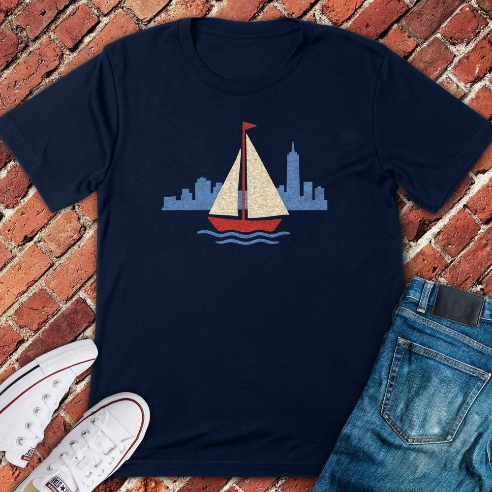 Charles Sailboat T-Shirt - Navy