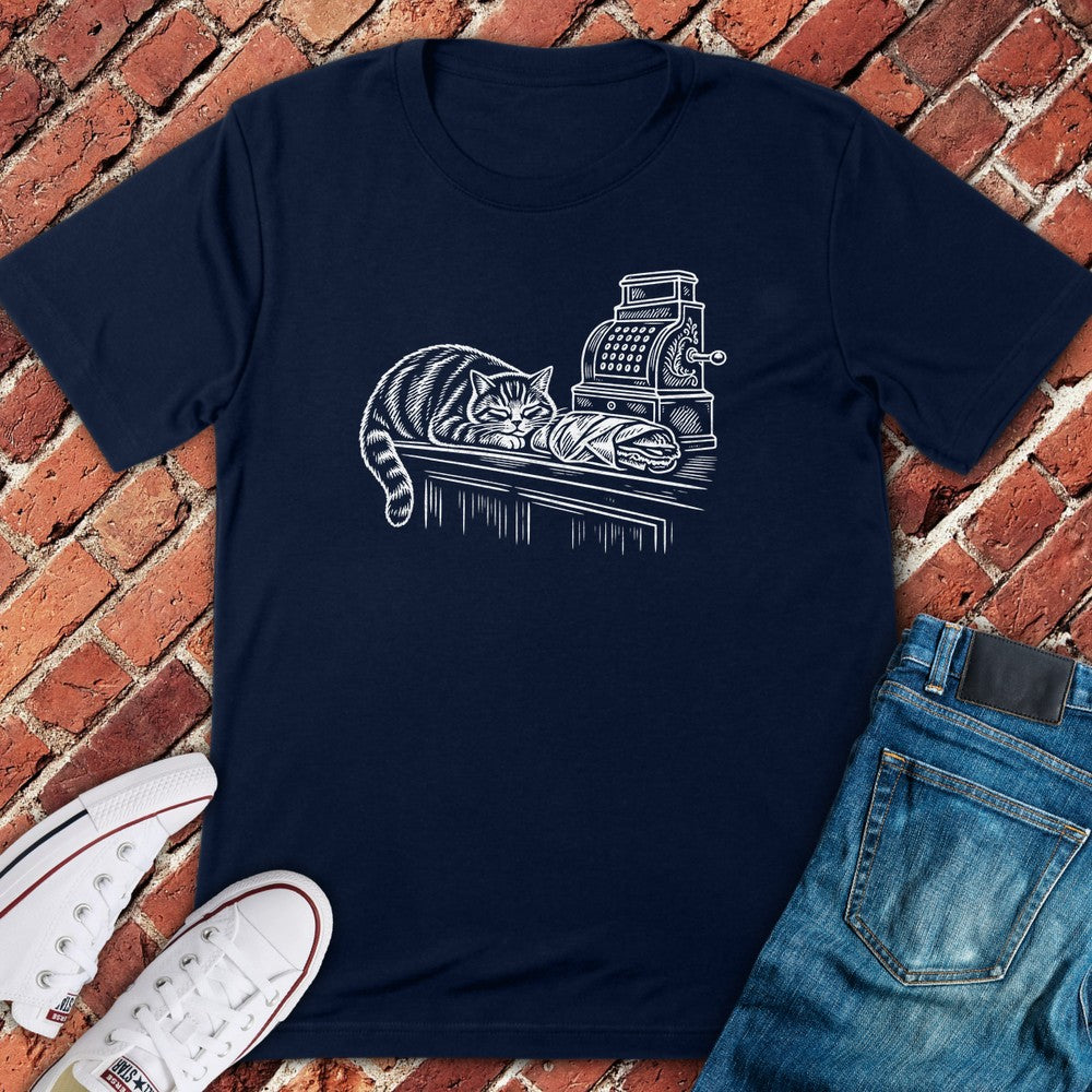 Deli Cat T-Shirt - Navy